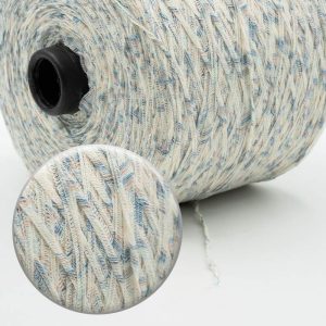 White with Blue Stripes 3-Warp 1-Weft Track Tape Yarn