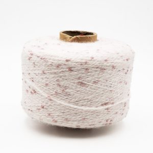 White with Pink Pinpoints Fasciated Yarn