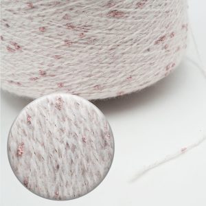 White with Pink Pinpoints Fasciated Yarn