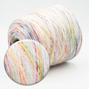 Rainbow White Cat Hair Yarn