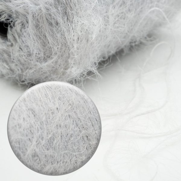 Metallic Silver Feather Yarn - Image 2