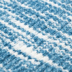 Blue with White Stripes Chenille Yarn | YN2020043