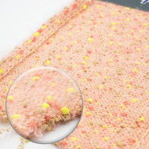 Pink Tape Yarn with Yellow Dots | YN18084