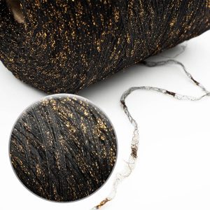 Black Sausage Yarn with Sparkle Effect