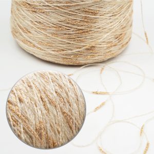 White Sausage Yarn with Glitter Effect