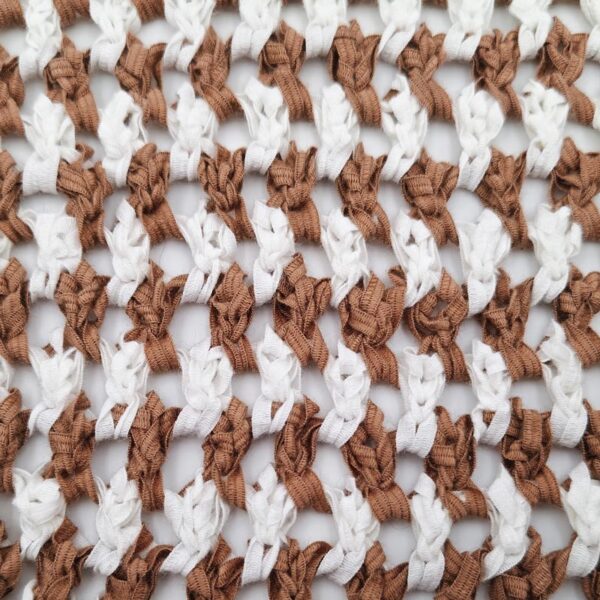White Structured Knitted Tape Yarn | YN2025034