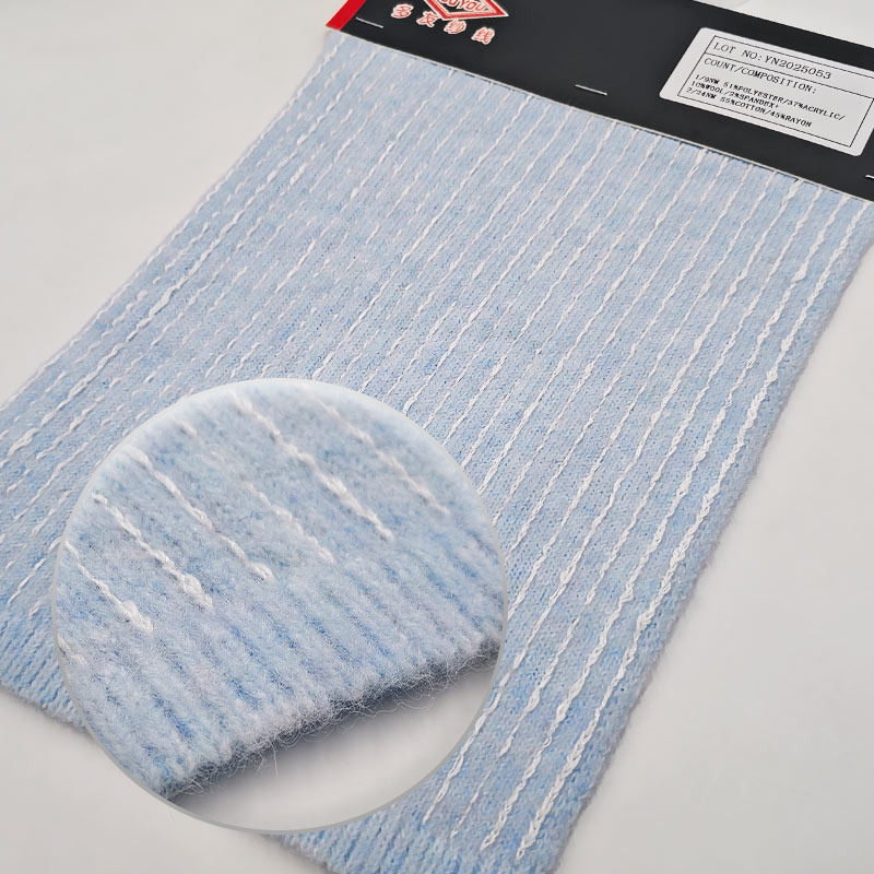 YN2025053 Sanded Yarn + Plied Yarn 1／9NM 51%Polyester37rylic10%Wool3%Spandex + 2／24NM 55%Cotton45%Rayon (1)
