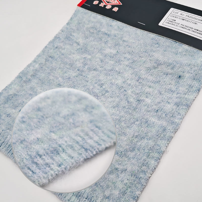 YN2025058 Sanded Yarn 1／14NM 73%Recycle Polyester10rylic10%Nylon4%Wool3%Spandex (2)