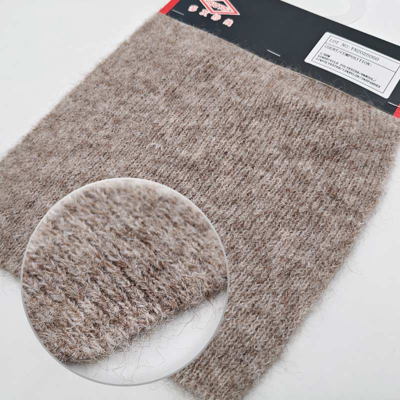 YN2025060 Sanded Yarn 1／9NM 55%Recycle Polyester21%Polyester13%Nylon8%Wool3%Spandex (1)